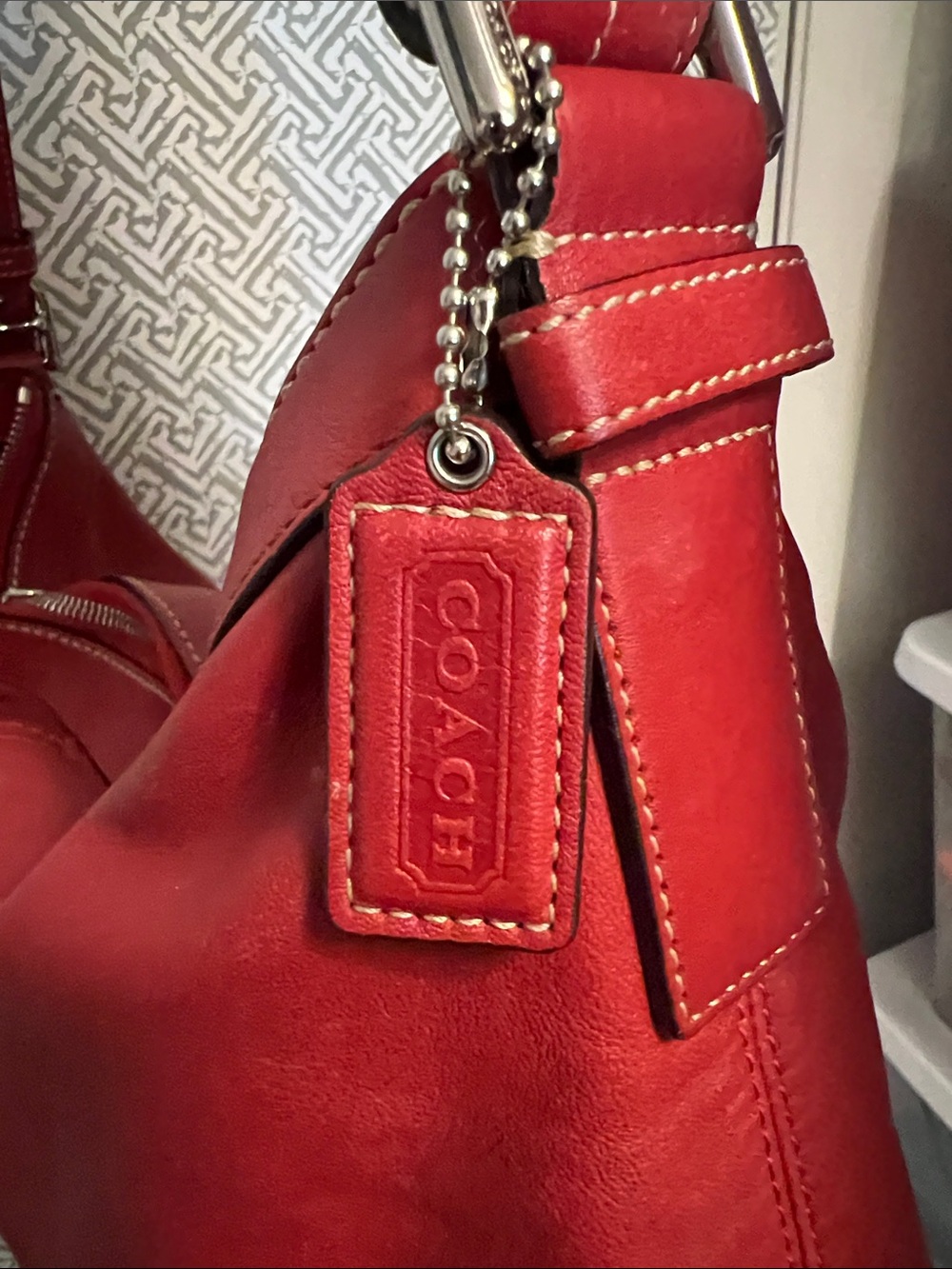 Coach 2008 Soho Convertible Red Hobo Leather Shoulder Bag - Picture 8 of 14